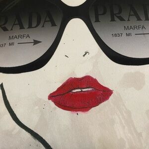 Prada Marfa Art Print with Red Lips